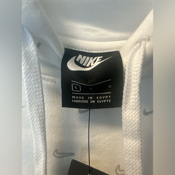 NWT~ White/ Grey Nike Logo Hoodie ~ Size Large - Picture 3 of 5